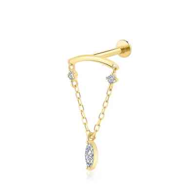14KT GOLD MARQUISE CHAIN DANGLE