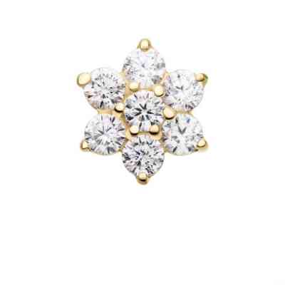 14KT GOLD GEM FLOWER